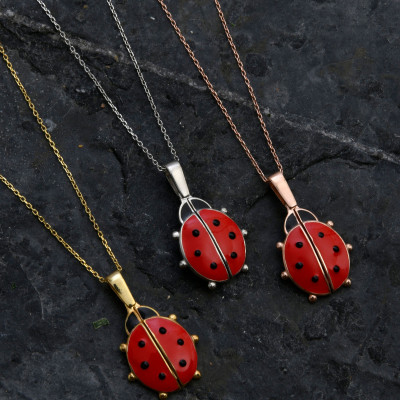 Ladybug Wing Pop-up Pendant Necklace with Hidden Engraving - Christmas Gift