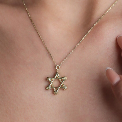 Star of David Necklace - Jewish Charm Judaica Gift for Hanukkah and Mother's Day