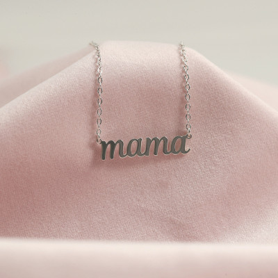 18K Gold Plated Silver Mama Necklace - Mothers Gift for Mum - Christmas Jewelry for Mom