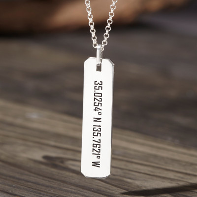 Personalized Men's Silver Name Necklace - Custom Stainless Steel Dog Tags Jewelry Gift