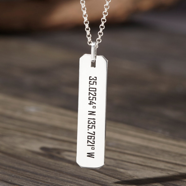 Personalized Men's Silver Name Necklace - Custom Stainless Steel Dog Tags Jewelry Gift