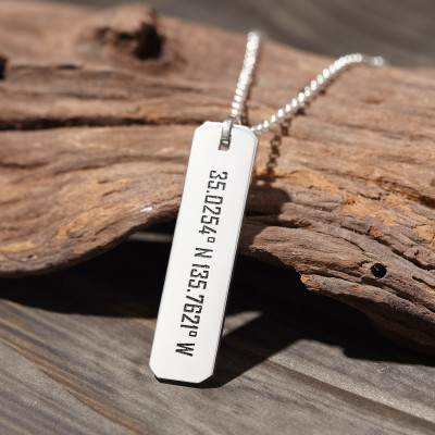 Personalized Men's Silver Name Necklace - Custom Stainless Steel Dog Tags Jewelry Gift