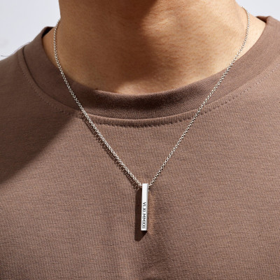 Personalized Men's Name Necklace: Customizable Double or Multiple Name Plate Pendant, Perfect Gift for Dad, Husband, or Men in the