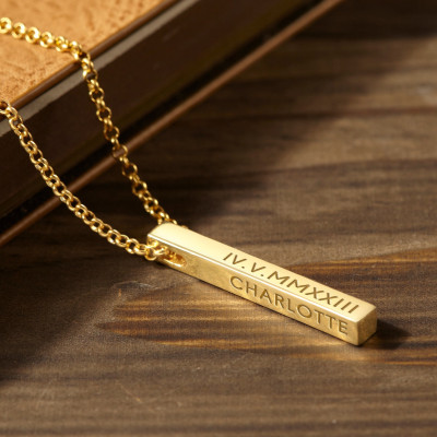 Personalized Men's Necklace - Custom Engraved Silver or Gold Chain for Dad, Husband, Boyfriend, Son - Gift for Him