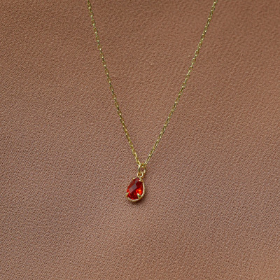 Ruby Gemstone Pendant Necklace - Dainty July Birthstone Jewelry for Her