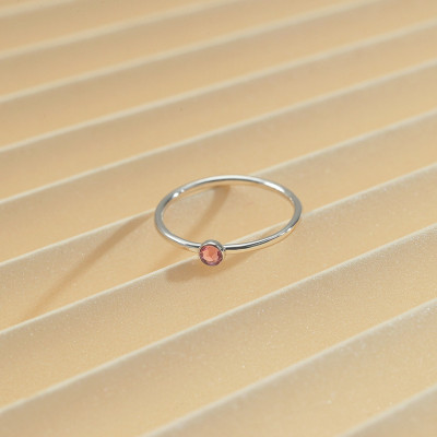 Personalized Minimalist Birthstone Ring Custom Gemstone Jewelry Birthday & Valentine's Gift for Her