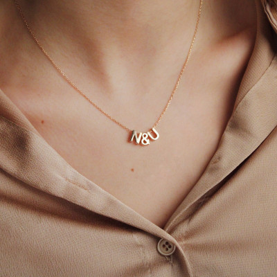 Gold Initial Necklace, Minimalist Letter Pendant, Unique Tiny Necklace, Gift for Her