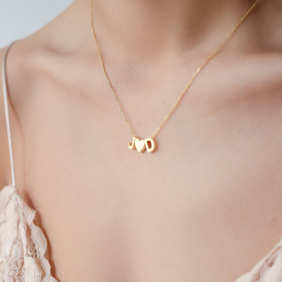 Gold Initial Necklace, Minimalist Letter Pendant, Unique Tiny Necklace, Gift for Her