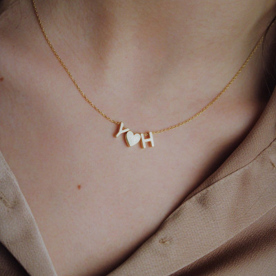 Gold Initial Necklace, Minimalist Letter Pendant, Unique Tiny Necklace, Gift for Her