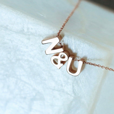 Gold Initial Necklace, Minimalist Letter Pendant, Unique Tiny Necklace, Gift for Her