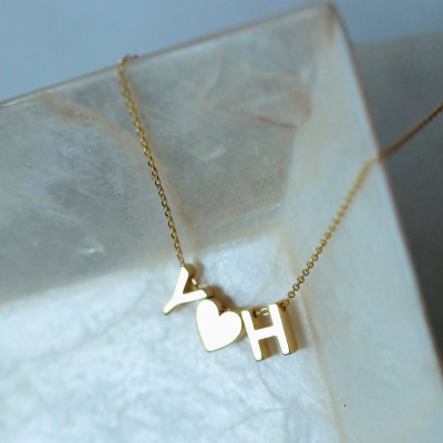 Gold Initial Necklace, Minimalist Letter Pendant, Unique Tiny Necklace, Gift for Her