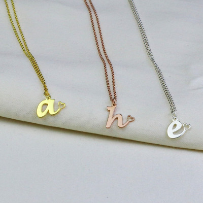 Personalized Heart Initial Necklace - Minimalist Layered Letter Jewelry for Mother's Day