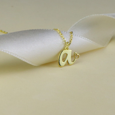 Personalized Heart Initial Necklace - Minimalist Layered Letter Jewelry for Mother's Day