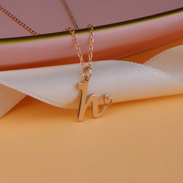 Personalized Heart Initial Necklace - Minimalist Layered Letter Jewelry for Mother's Day