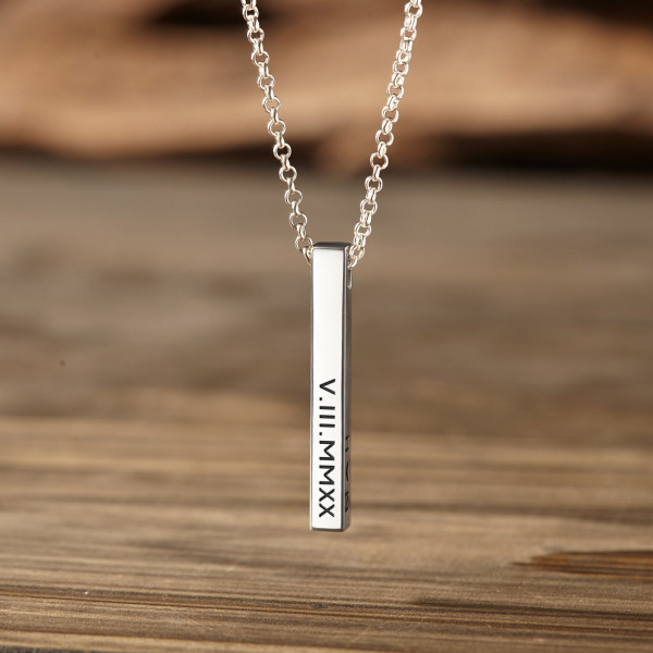 Personalized Bar Necklace for Mom with 4 Children's Names - Custom Family Name Necklace Gift