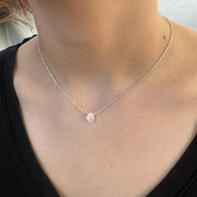 Layered Dainty Moonstone Choker Necklace Raindrop Pendant Gift