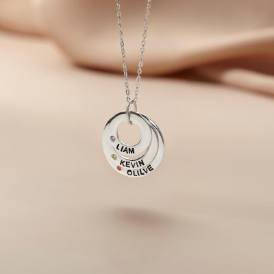 Personalized Mothers Birthstone Necklace Pendant Jewelry for Women - Unique Gift for Mom or Wife Birthday