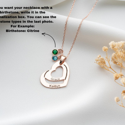 Personalized Multi-Name Heart Necklace Family Jewelry