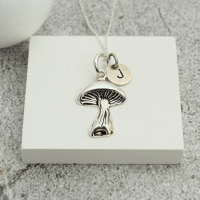 Unisex Mushroom Pendant Necklace, Personalized Mushroom Charm, Best Friend Chef Gift, Mushroom Lovers Jewelry