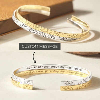 Custom Name Bracelet for Women - Gold & Silver Personalized Engraved Jewelry