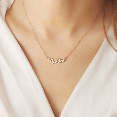 Personalized Gold Name Necklace, Custom 925 Sterling Silver Jewelry, Dainty Name Necklace for Mother's Day Gift