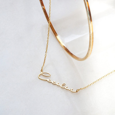 Personalized Gold Name Necklace, Custom 925 Sterling Silver Jewelry, Dainty Name Necklace for Mother's Day Gift