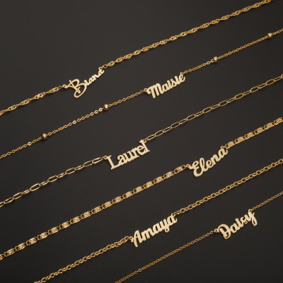 Personalized Gold Plated Name Necklace - Custom Jewelry Gift for Her - Christmas & Birthday Gift