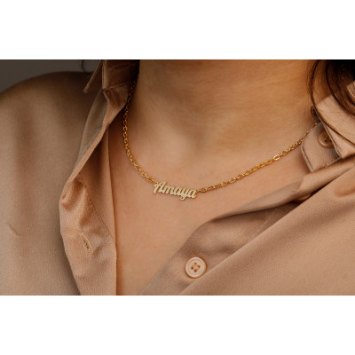 Personalized Gold Plated Name Necklace - Custom Jewelry Gift for Her - Christmas & Birthday Gift