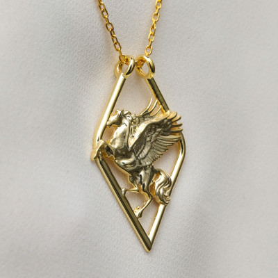 Geometric Pegasus Winged Horse Necklace for Women, Cowgirl Style