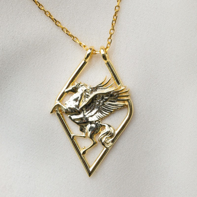 Geometric Pegasus Winged Horse Necklace for Women, Cowgirl Style