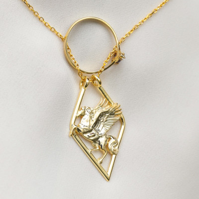 Geometric Pegasus Winged Horse Necklace for Women, Cowgirl Style