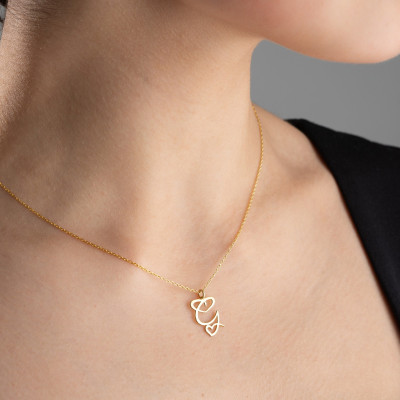 14k Gold Initial Necklace for Women - Minimalist Sterling Silver Heart Pendant, Dainty Jewelry Gift for Her, Christmas Gifts