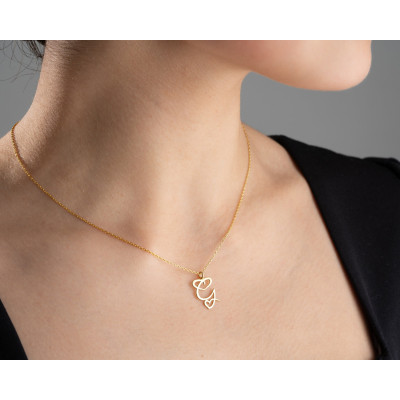 14k Gold Initial Necklace for Women - Minimalist Sterling Silver Heart Letter Jewelry - Dainty Personalized Gifts for Her - Christmas Gifts