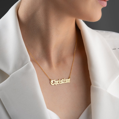 Custom Gold Name Necklace Personalized Minimalist Nameplate Pendant for Women Silver Christmas Gifts