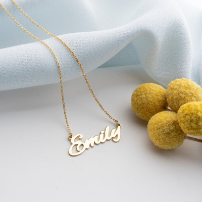 Custom Gold Name Necklace Personalized Minimalist Nameplate Pendant for Women Silver Christmas Gifts