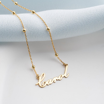 Custom 14k Gold Name Necklace Personalized Minimalist Nameplate Pendant for Women Silver Christmas Gifts