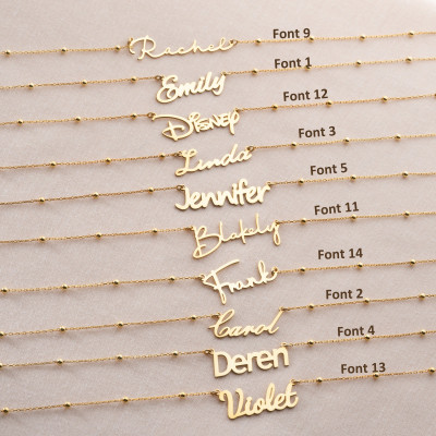 Custom 14k Gold Name Necklace Personalized Minimalist Nameplate Pendant for Women Silver Christmas Gifts