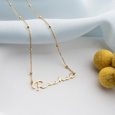 Customized 14k Gold Name Necklace - Minimalist Mother's Day Gift - Dainty Nameplate Jewelry for Women - Personalized Silver Pendant