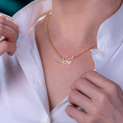 Custom 14k Gold Name Necklace for Women - Minimalist Personalized Jewelry Gift