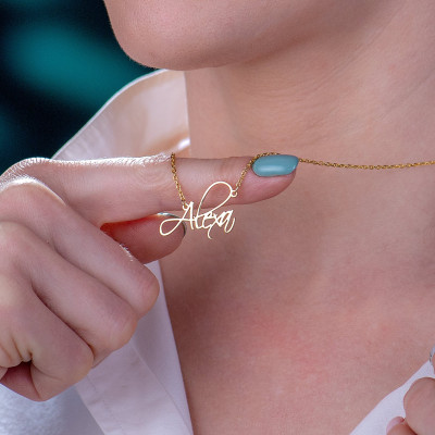 Custom 14k Gold Name Necklace for Women - Minimalist Personalized Jewelry Gift