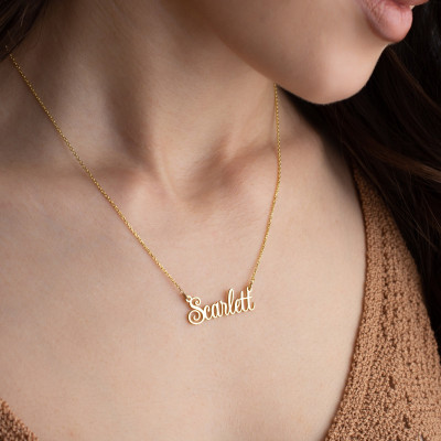 Custom 14k Gold Name Necklace for Women - Minimalist Personalized Jewelry Gift