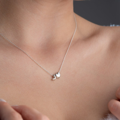 Personalized Gold/Silver 3D Bubble Heart Initial Necklace