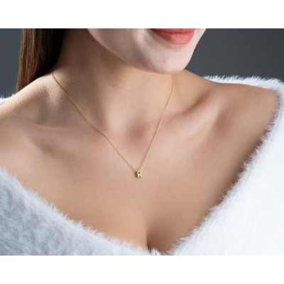 Personalized Gold/Silver 3D Bubble Heart Initial Necklace