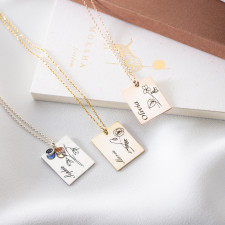 Holly & Citrine Charm: Your December Birth Flower Necklace