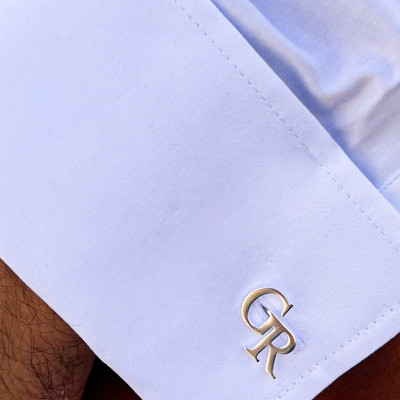 Customizable Sterling Silver Initial Cufflinks, 18k Gold & Rose Gold Plated Groomsmen Gift, Wedding Cufflinks for Him