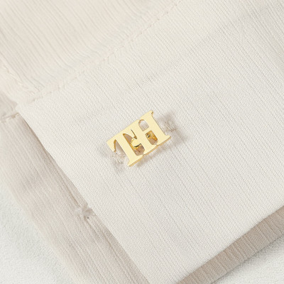 Custom Initial Letter Cufflinks for Dad, Personalized Men's Name Cufflinks, Groomsmen Gift, Birthday Gift for Husband