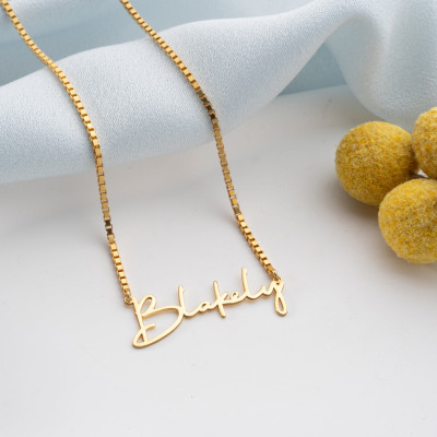 Customizable Gold and Silver Name Necklace - Minimalist Personalized Nameplate Jewelry for Women - Dainty Gift Pendant with Custom Box Chain -