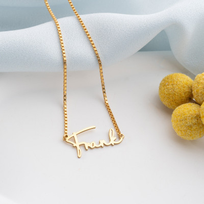 Customizable Gold and Silver Name Necklace - Minimalist Personalized Nameplate Jewelry for Women - Dainty Gift Pendant with Custom Box Chain -