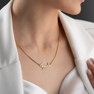 Customizable Gold and Silver Name Necklace - Minimalist Personalized Nameplate Jewelry for Women - Dainty Gift Pendant with Custom Box Chain -