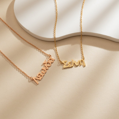 Custom Greek Name Necklace Gold, Personalized Greek Letter Jewelry for Women, Birthday Gift